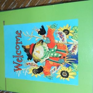 NWT Rain or Shine Flip-It Flag Fall Welcome w/Scarecrow & Sunflowers Sz 28”x40”